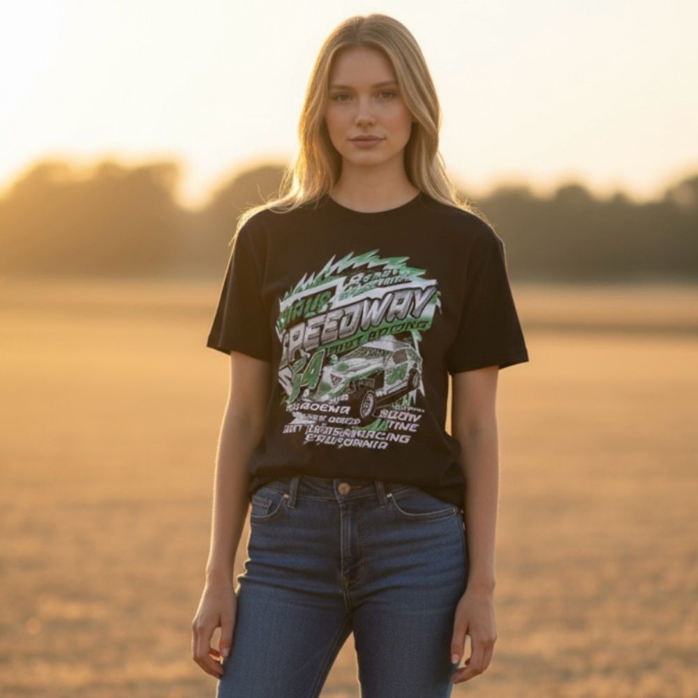 Inspired Culture Black Cropped Racing T-Shirt